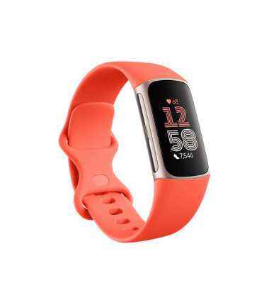 Fitbit Charge 6 Smart Watches, Coral, Champagne Gold Aluminum