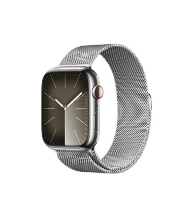Apple Apple Watch Series 9 GPS + Cellular 45mm Silver Stainless Steel Case with Silver Milanese Loop Apple