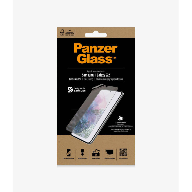PanzerGlass Screen protector Samsung Galaxy S22 Self-healing TPU Transparent Case Friendly
