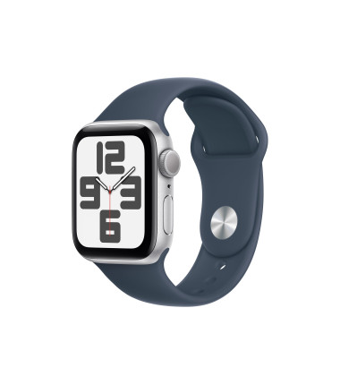 Apple Watch SE GPS 40mm Silver Aluminium Case with Storm Blue Sport Band - M/L Apple
