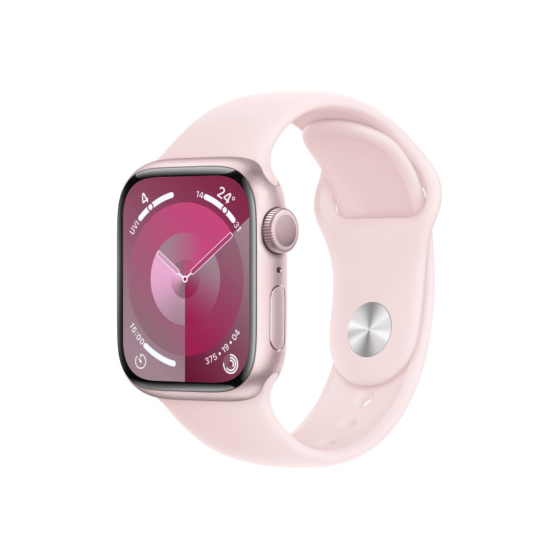 Apple Watch Series 9 GPS 41mm Pink Aluminium Case with Light Pink Sport Band - S/M Apple