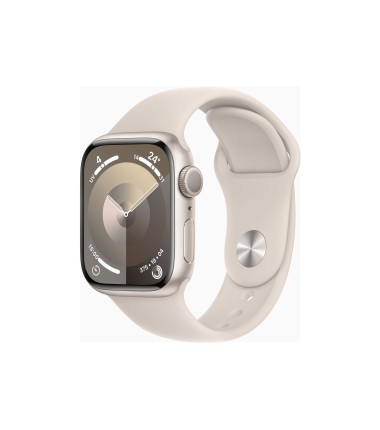 Apple Watch Series 9 GPS 41mm Starlight Aluminium Case with Starlight Sport Band - M/L Apple