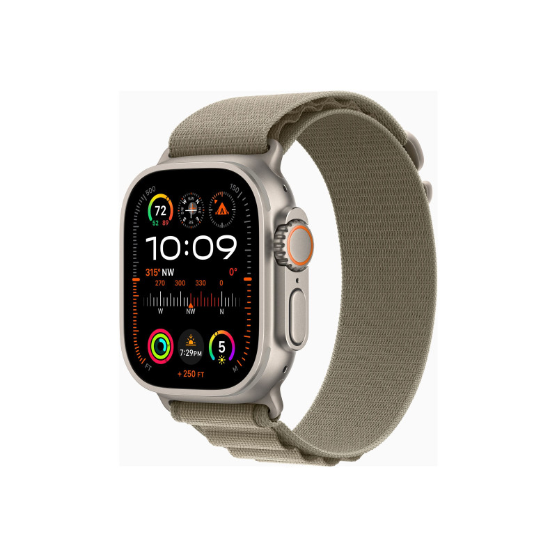 Apple Apple Watch Ultra 2 GPS + Cellular, 49mm Titanium Case with Olive Alpine Loop - Medium Apple
