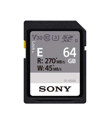 Sony 64GB SF-E SDXC Class10 UHS-II U3 V30 Memory Card Sony