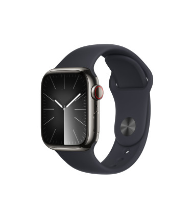 Apple Watch Series 9 GPS + Cellular 41mm Graphite Stainless Steel Case with Midnight Sport Band - M/L Apple