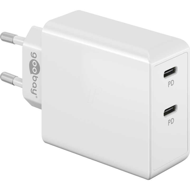 Goobay 61758 Dual USB-C PD Fast Charger (36 W), White Goobay