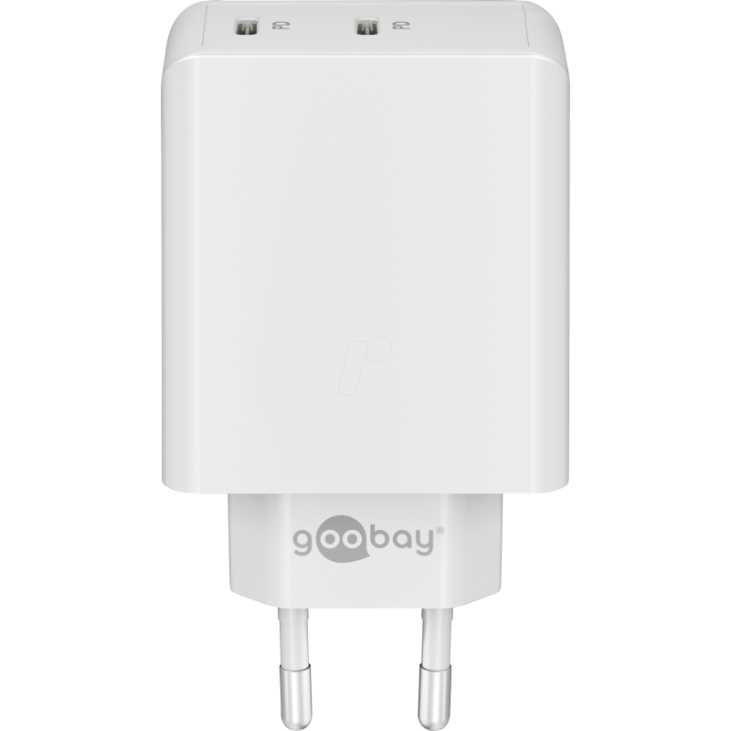 Goobay 61758 Dual USB-C PD Fast Charger (36 W), White Goobay