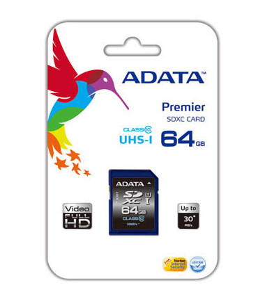 ADATA Premier 64 GB SDHC Flash memory class 10 No