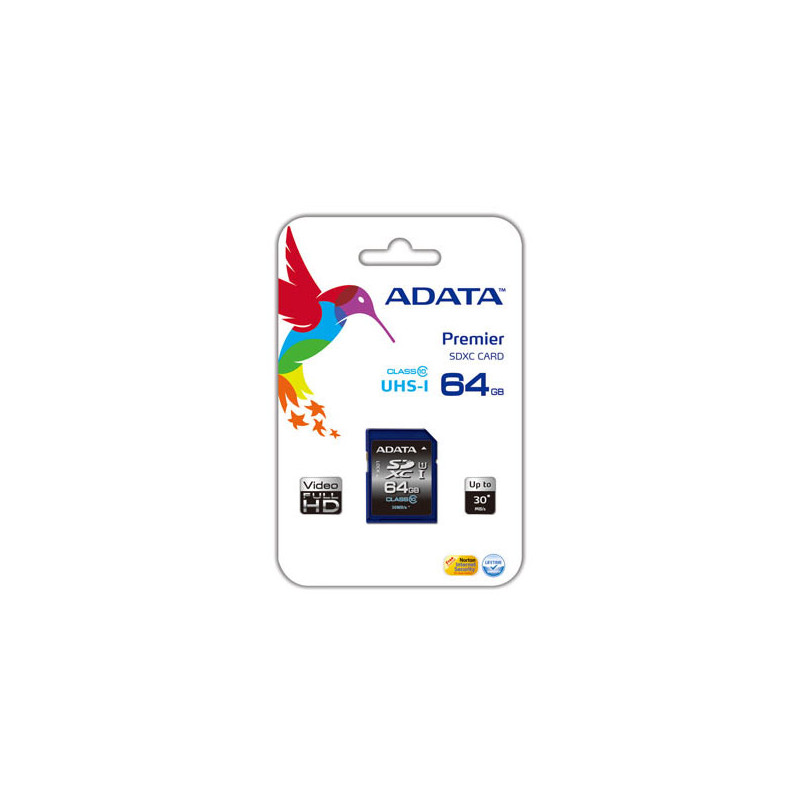 ADATA Premier 64 GB SDHC Flash memory class 10 No