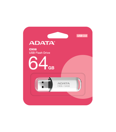 ADATA C906 64GB USB Flash Drive, White ADATA