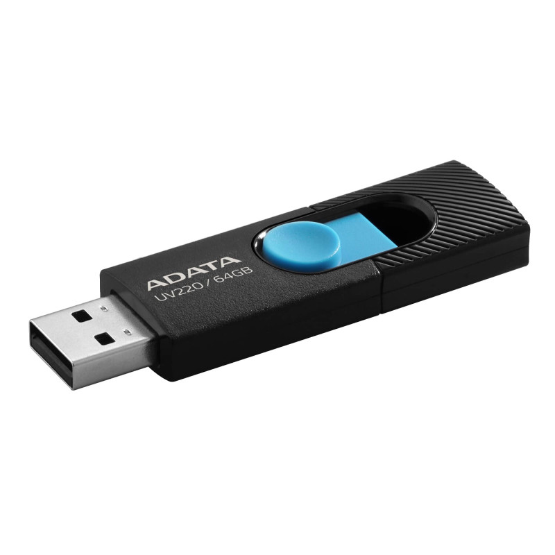 ADATA UV220 64GB USB Flash Drive, Black/Blue ADATA