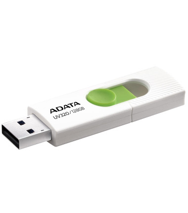 ADATA AUV320 128GB USB Flash Drive, White/Green ADATA