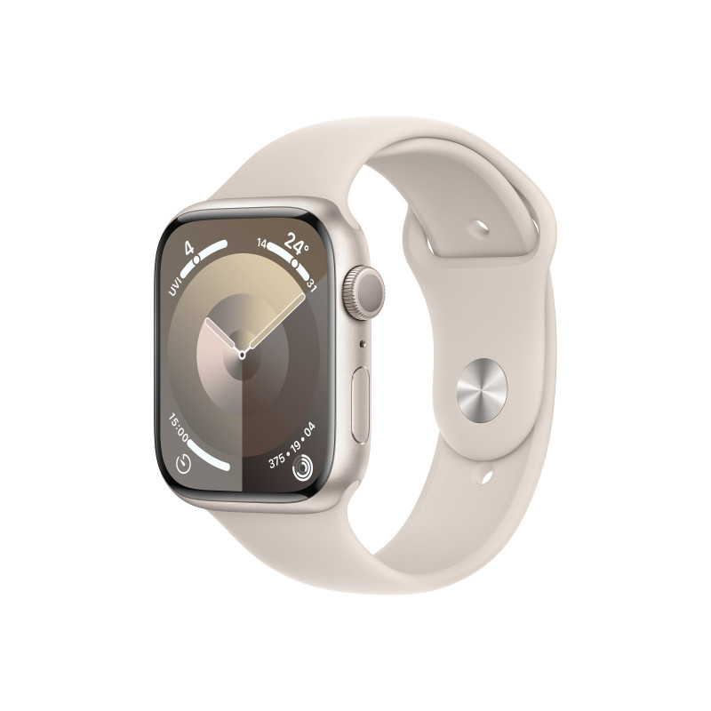 Apple Apple Watch Series 9 GPS 45mm Starlight Aluminium Case with Starlight Sport Band - S/M Apple