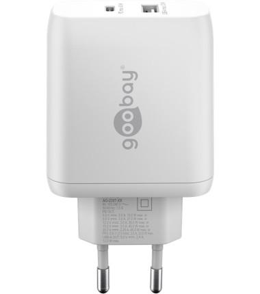 Goobay 65412 USB-C PD Dual Fast Charger (45 W), White Goobay