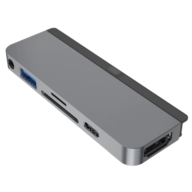 Hyper HyperDrive USB-C 6-in-1 Form-Fit Hub - Grey - for USB-C iPad