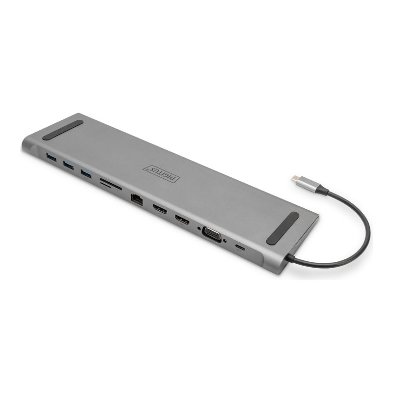 Digitus 11-Port USB-C Dock, grey, 2x HDMI, VGA Digitus