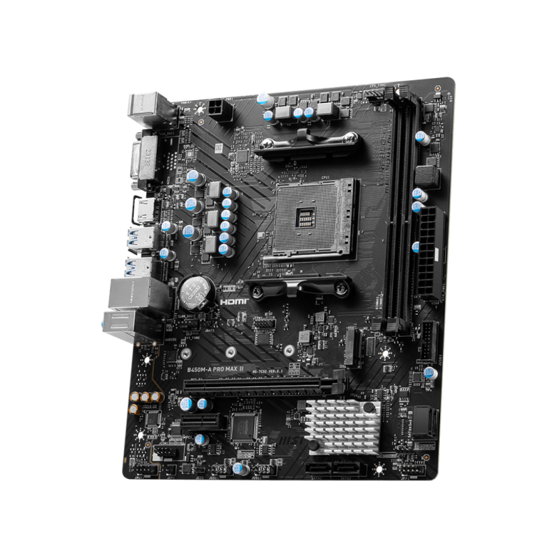 MSI | B450M-A PRO MAX II | Processor family AMD | Processor socket AM4 | DDR4 | Supported hard disk drive interfaces SATA, M.2 |