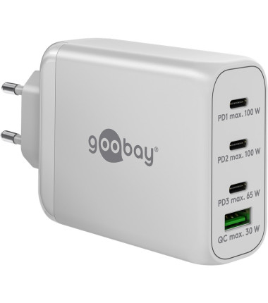 Goobay 65556 USB-C PD Multiport Quick Charger (100 W), White Goobay