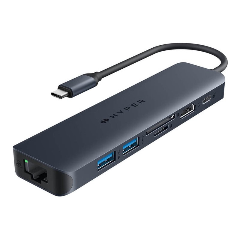 Hyper HyperDrive EcoSmart Gen.2 Universal USB-C 7-in-1 Hub w 100 W PD Power Pass-thru | Hyper