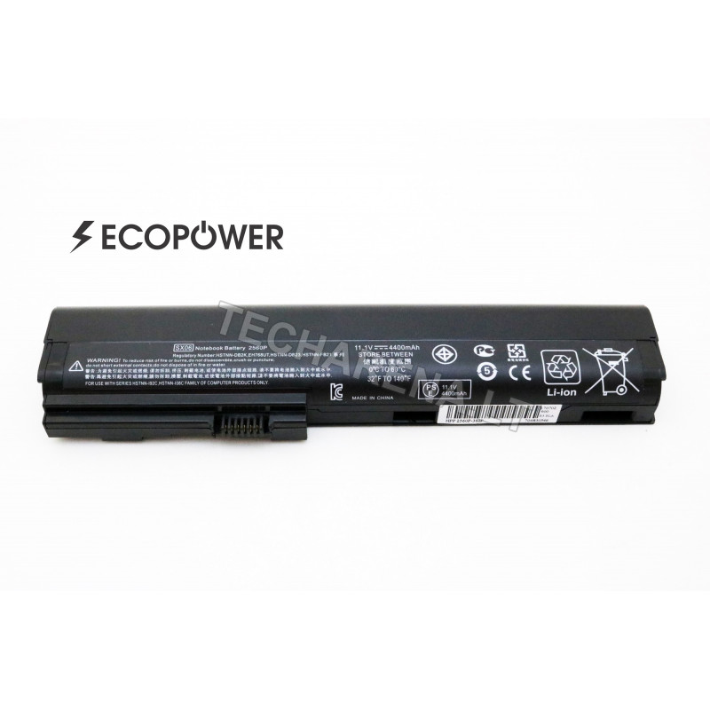 HP SX06 Elitebook 2560p 2570p EcoPower 6 celių 4400mah baterija