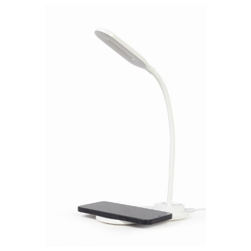 Gembird TA-WPC10-LED-01-W Desk lamp with wireless charger, White