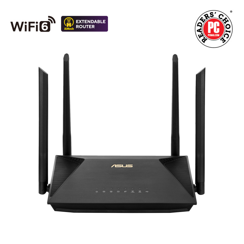 Asus Wireless AX1800 Dual Band Gigabit Router  RT-AX53U 1201+600 Mbit/s Ethernet LAN (RJ-45) ports 4 Mesh Support No MU-MiMO Yes