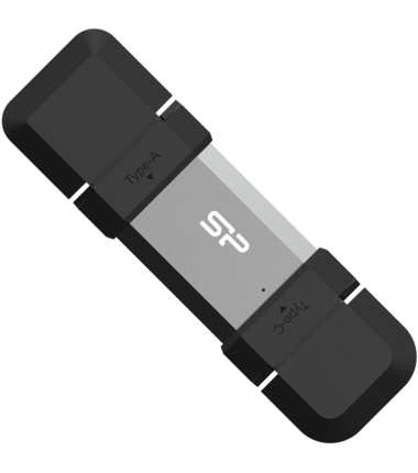 SILICON POWER 64 GB, USB TYPE-A and TYPE-C FLASH DRIVE, MOBILE C51, Silver