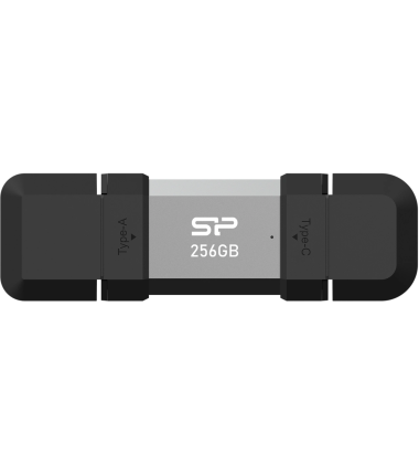 SILICON POWER 256 GB, USB TYPE-A and TYPE-C FLASH DRIVE, MOBILE C51, Silver