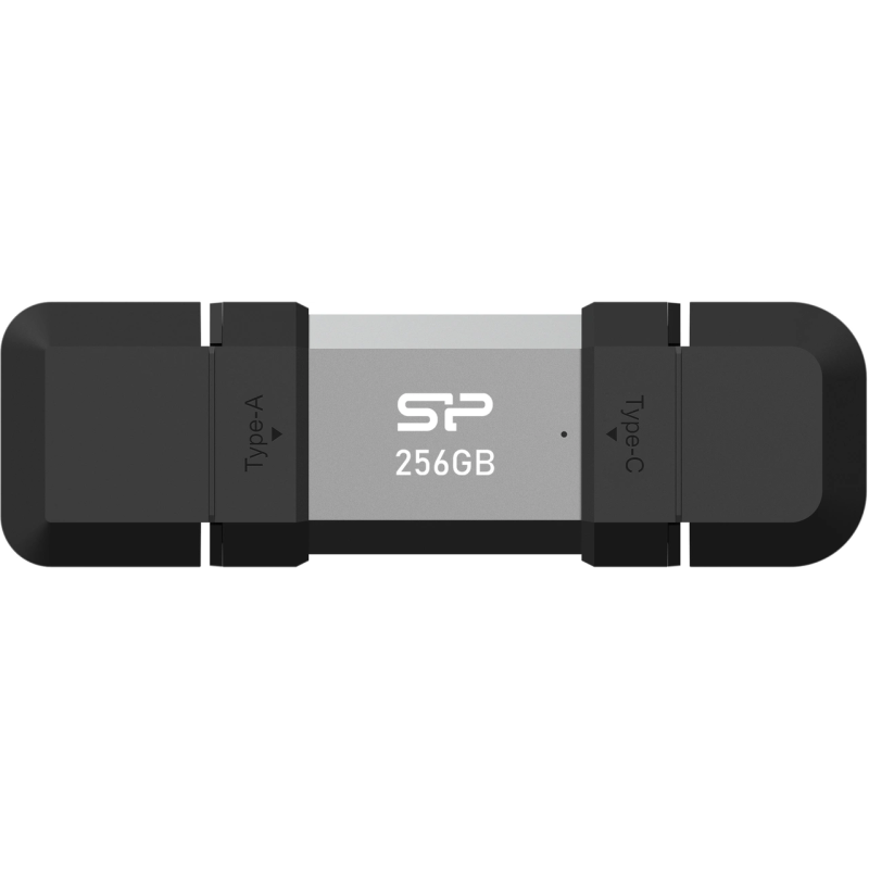 SILICON POWER 256 GB, USB TYPE-A and TYPE-C FLASH DRIVE, MOBILE C51, Silver
