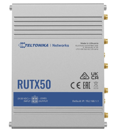 INDUSTRIAL 5G ROUTER | RUTX50 | 802.11ac | 867 Mbit/s | 10/100/1000 Mbps Mbit/s | Ethernet LAN (RJ-45) ports 5 | Mesh Support Ye