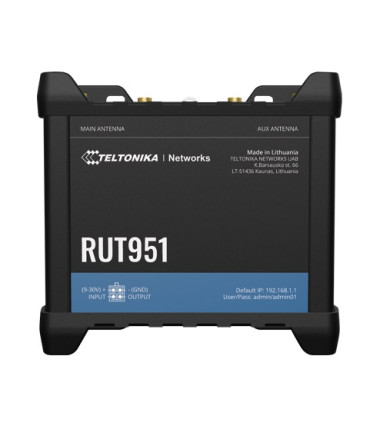 Industrial Cellular router | RUT951 | 802.11n | Mbit/s | 10/100 Mbit/s | Ethernet LAN (RJ-45) ports 4 | Mesh Support No | MU-MiM