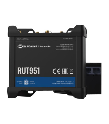 Industrial Cellular router | RUT951 | 802.11n | Mbit/s | 10/100 Mbit/s | Ethernet LAN (RJ-45) ports 4 | Mesh Support No | MU-MiM