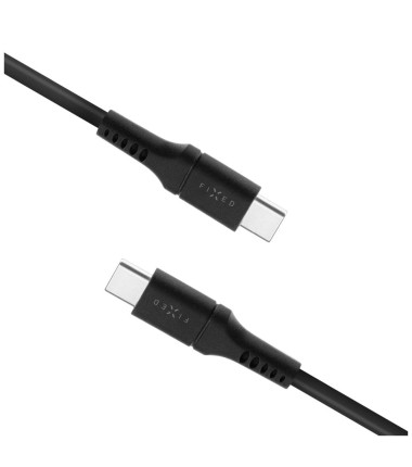 Liquid Silicone Cable USB-C/USB-C, 1.2m, 60W | FIXDLS-CC12-BK | Black