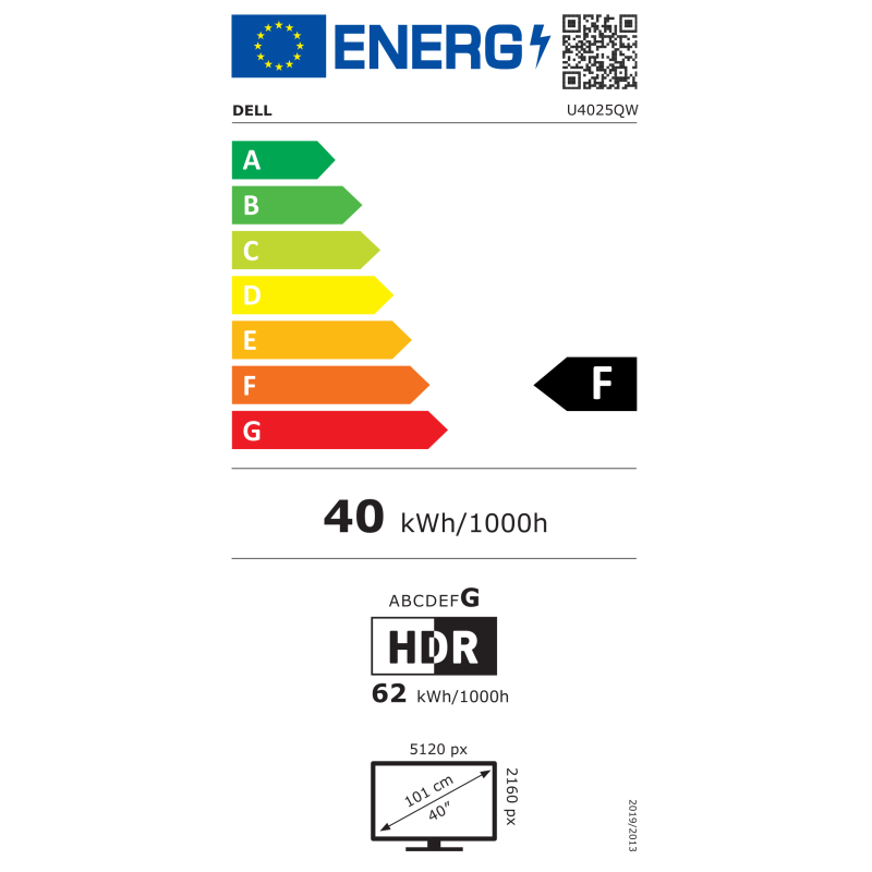 Dell | U4025QW | 39.7 " | IPS | WUHD | 21:9 | 120 Hz | 5 ms | 5120 x 2160 pixels | 600 cd/m² | Power connector, HDMI, DisplayPor