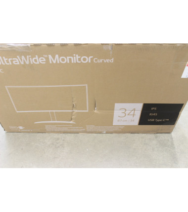 SALE OUT. LG 34WQ75C-B 34" Curved UltraWide IPS/ 3440 x 1440/21:9/5ms/300cd/HDMI/Headset output/Black, DAMAGED PACKAGING | Curve