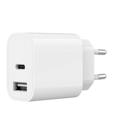 Gembird TA-UC-2AC12-01 2-port Universal USB Charger (A+C), 2.4 A, White