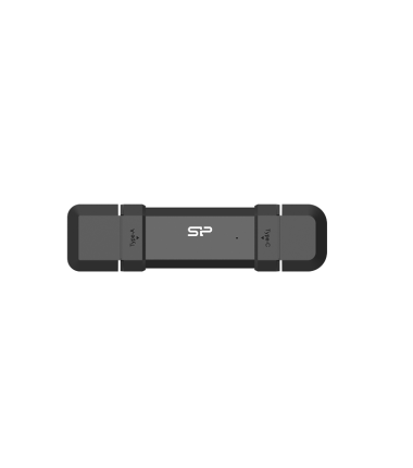 SILICON POWER DS72 Dual USB-C/USB 3.2 Gen 2 Portable External SSD, 500GB, Black