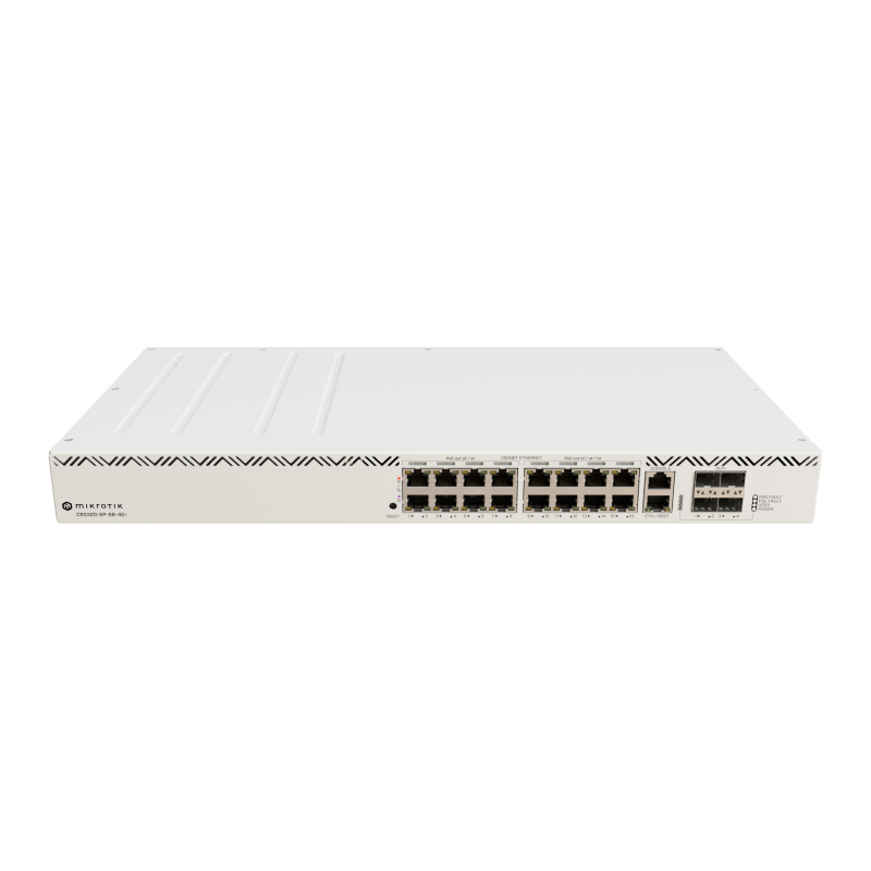 MikroTik Cloud Router Switch CRS320-8P-8B-4S+RM with RouterOS v7, 2U rackmount Enclosure