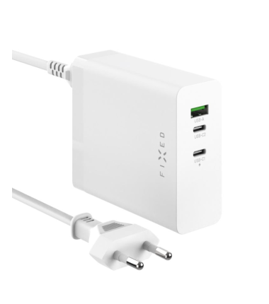 Fixed Charging Station 2xUSB-C/1xUSB, GaN, PD 3.1 support, 140W | FIXCG140-2C1A-WH