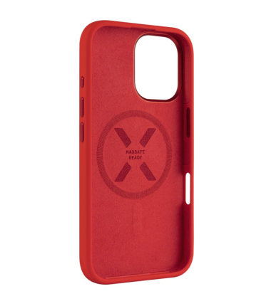 Fixed MagFlow | Back cover | Apple | iPhone 16 | Liquid silicon | Red