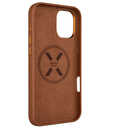 Fixed MagLeather | Back cover | Apple | iPhone 16 Plus | Leather | Brown