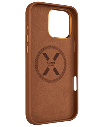 Fixed MagLeather | Back cover | Apple | iPhone 16 Pro Max | Leather | Brown