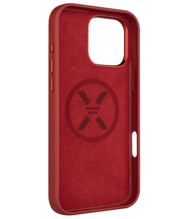 Fixed MagLeather | Back cover | Apple | iPhone 16 Pro Max | Leather | Red