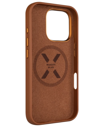 Fixed MagLeather | Back cover | Apple | iPhone 16 Pro | Leather | Brown