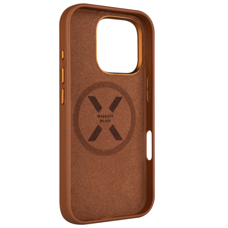 Fixed MagLeather | Back cover | Apple | iPhone 16 Pro | Leather | Brown