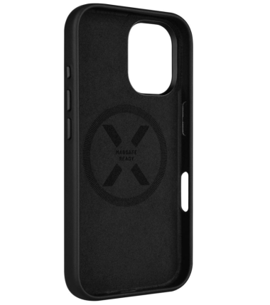 Fixed MagLeather | Back cover | Apple | iPhone 16 | Leather | Black