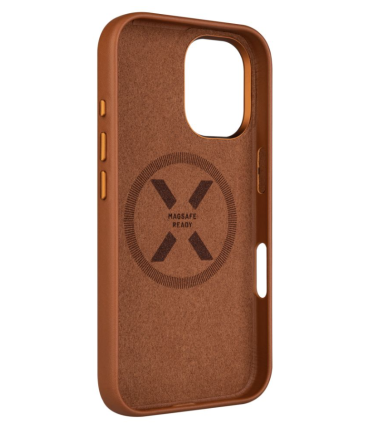 Fixed MagLeather | Back cover | Apple | iPhone 16 | Leather | Brown