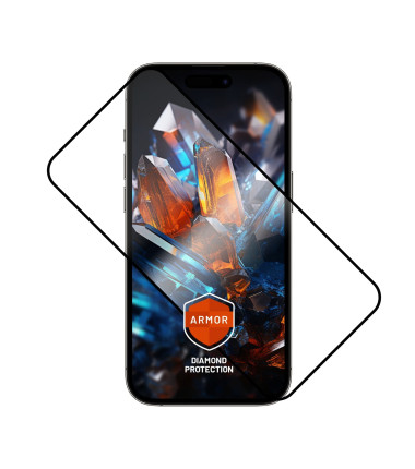 Fixed Armor with Anti-dust Applicator and AR Layer | Apple | iPhone 16 Pro Max | Ultra Durable Tempered Glass | Black | Screen P