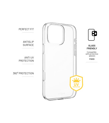 FIXED Story AntiUV TPU Back Cover for Apple iPhone 16 Pro Max, clear