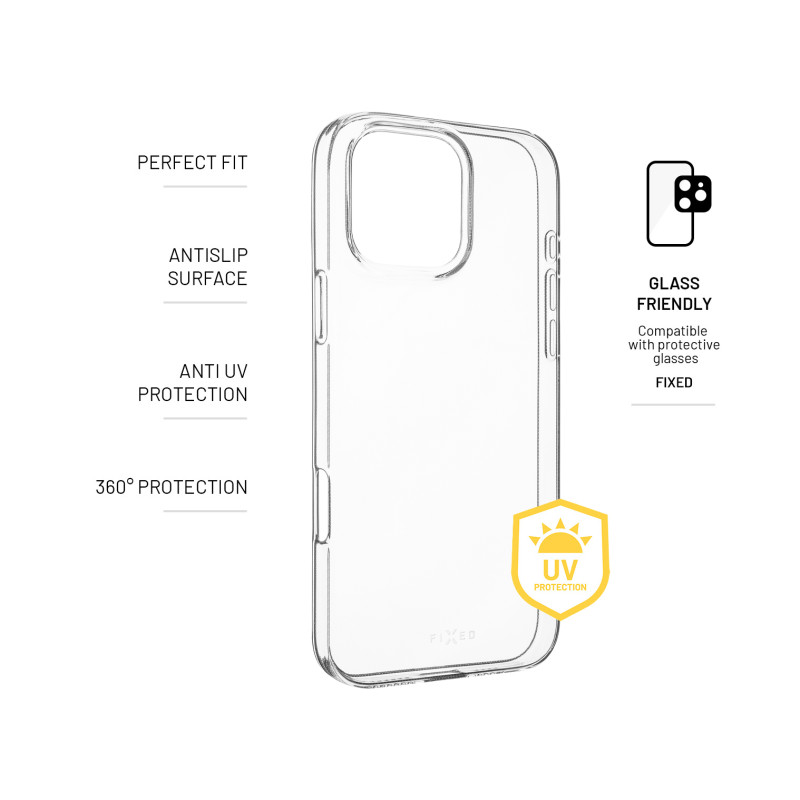 FIXED Story AntiUV TPU Back Cover for Apple iPhone 16 Pro Max, clear